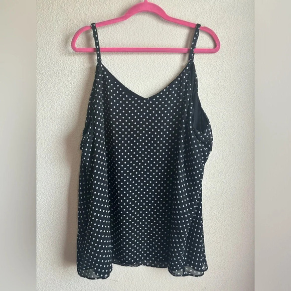 Torrid Sophie Polka Dot Chiffon Swing Camisole Tank 5 - Picture 6 of 7